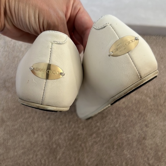 Jimmy Choo flat slip on ballerina 🩰 shoes - Off-white + Gold ✨✨✨ - Picture 7 of 10